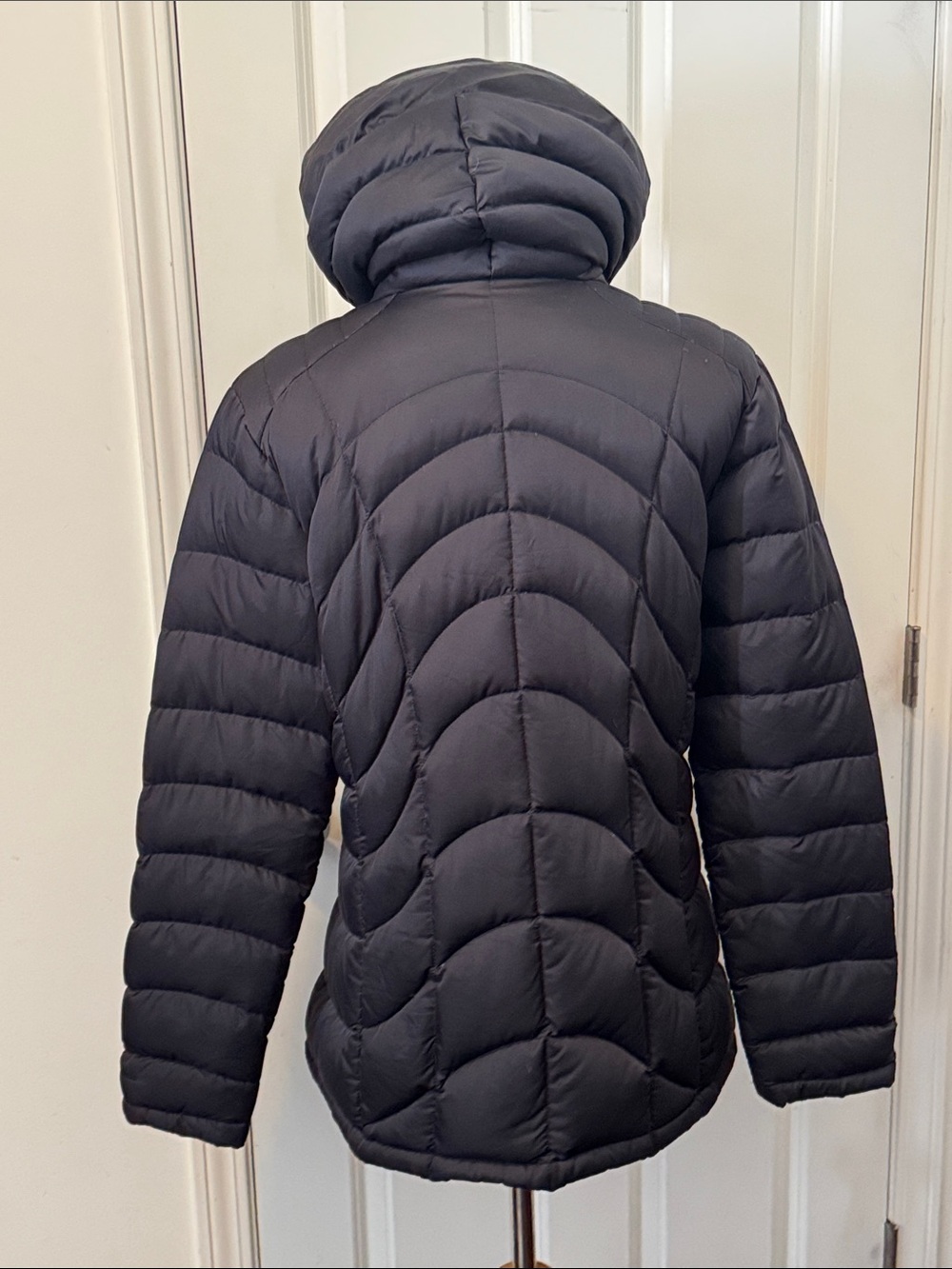 Patagonia Women's Black Down Hooded Quilted Puffer Jacket - Picture 3 of 9